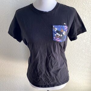 Patagonia Organic Cotton Short Sleeve Tee Shirt Top Black Flying Fish Pocket: M